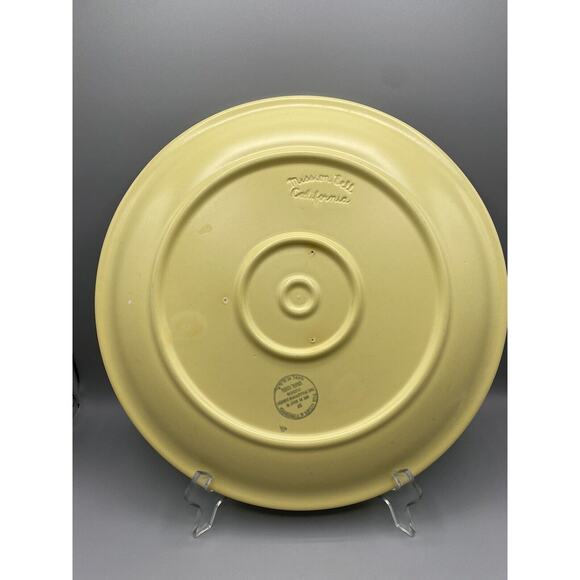 Metlox Plate Charger Chop California Pottery Mission Bell Round Yellow Vintage - Picture 3 of 7